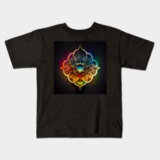 Rainbow lotus flower mandala Kids T-Shirt